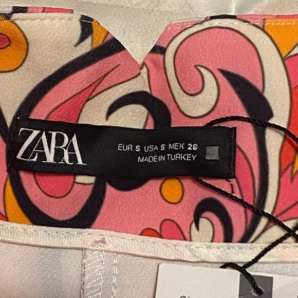 Zara Pants Paisley Wide Leg S NWT - Picture 4 of 4